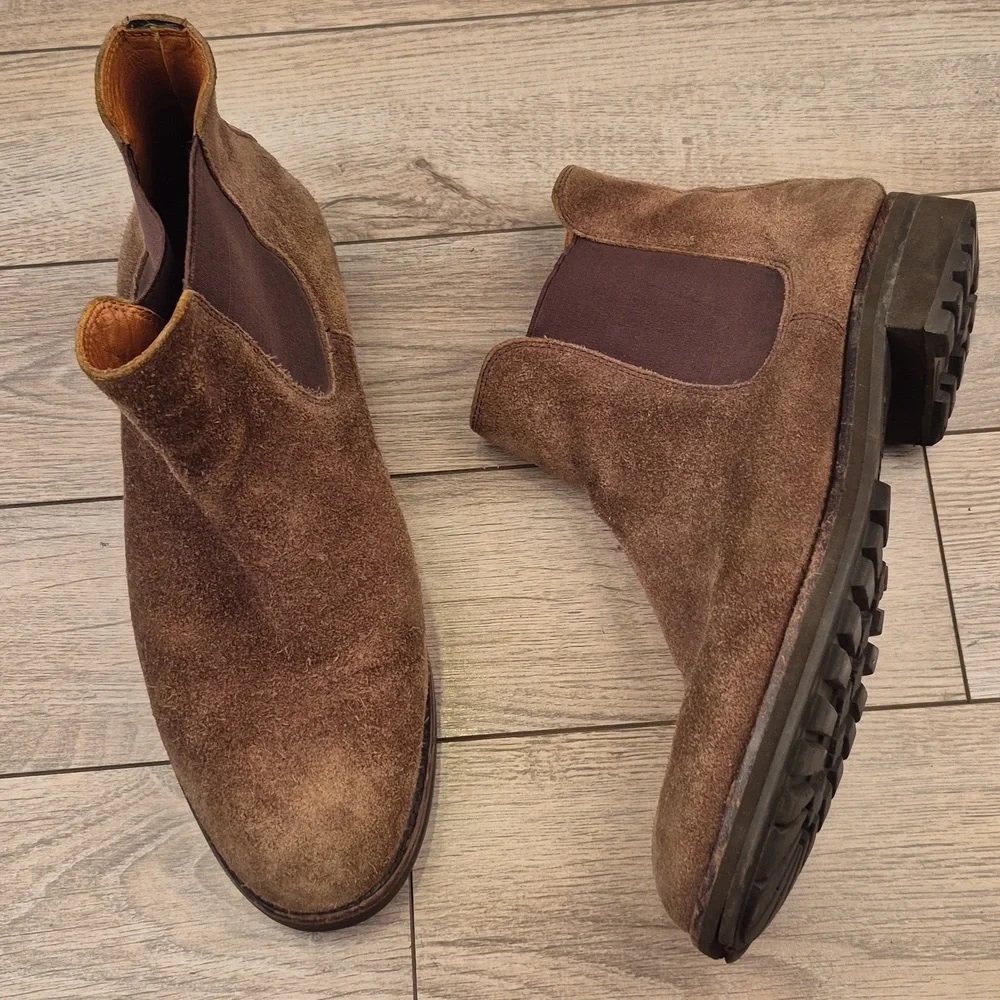 POLO RALPH LAUREN‎ Bryson Brown Suede Leather Sz 11.5 Mens Chelsea Slip On Boots